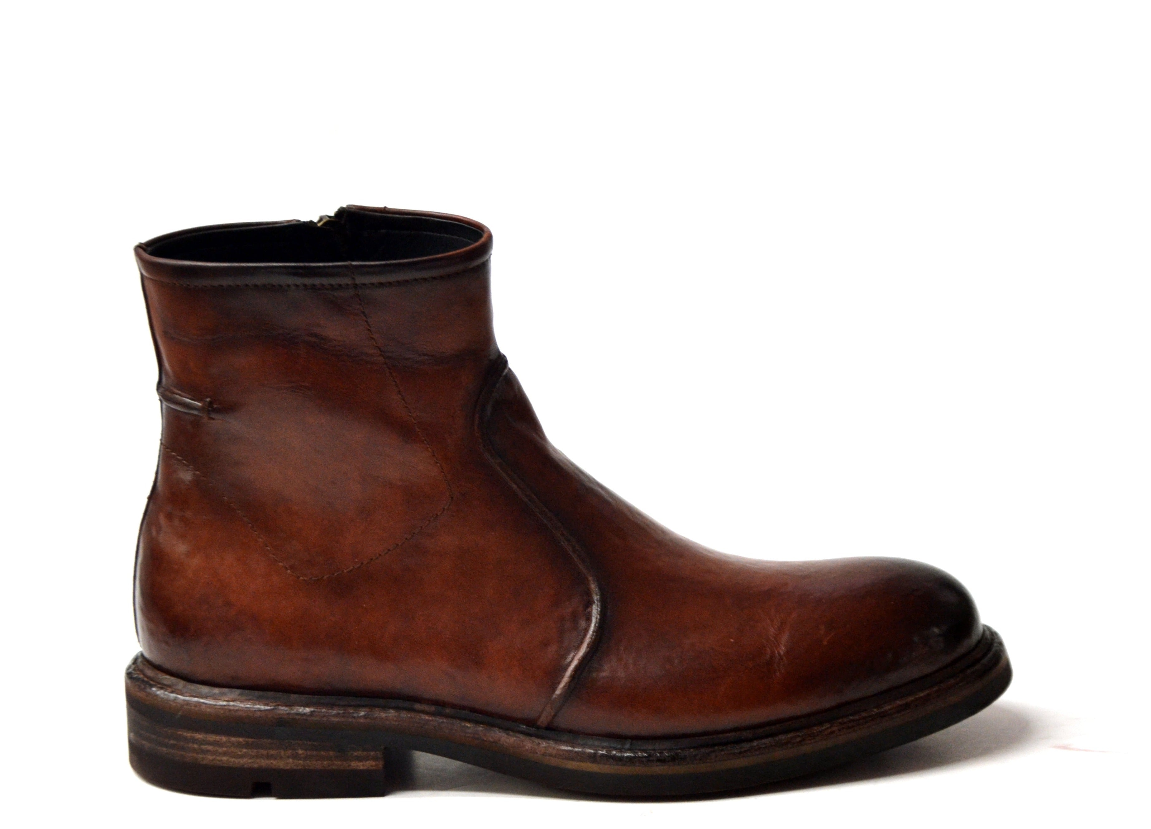 Brown laceless boots best sale