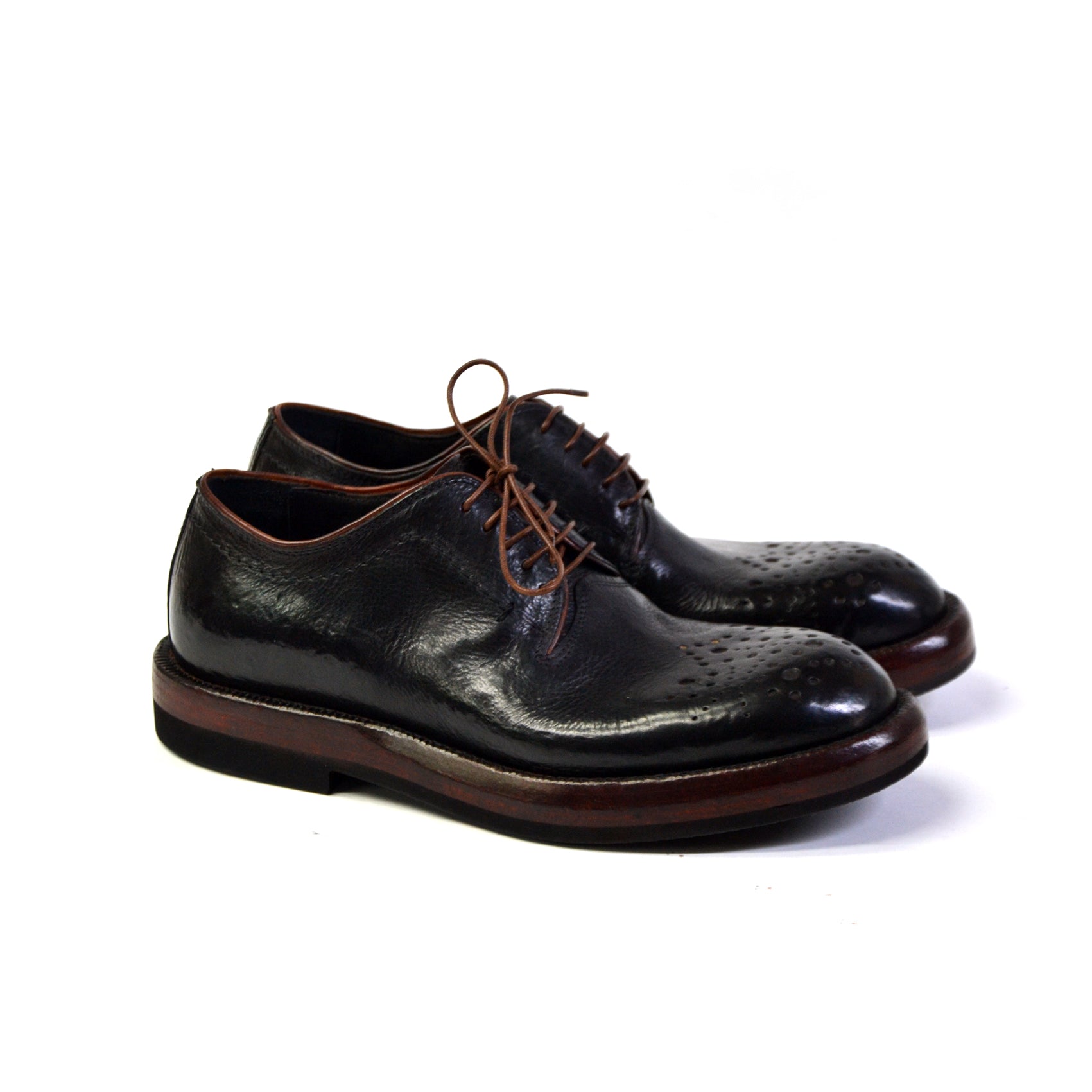 ROYAL BLACK&BROWN DERBY SHOES